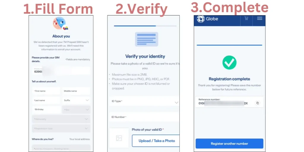 Step for TM SIM Registration Online